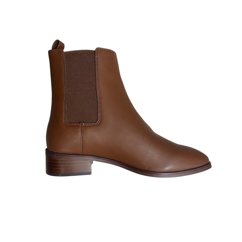 J.Crew Chelsea Boots BT277 Size 8.5 Brown Women’s Vegan Pull On Almond Toe - Picture 3 of 9